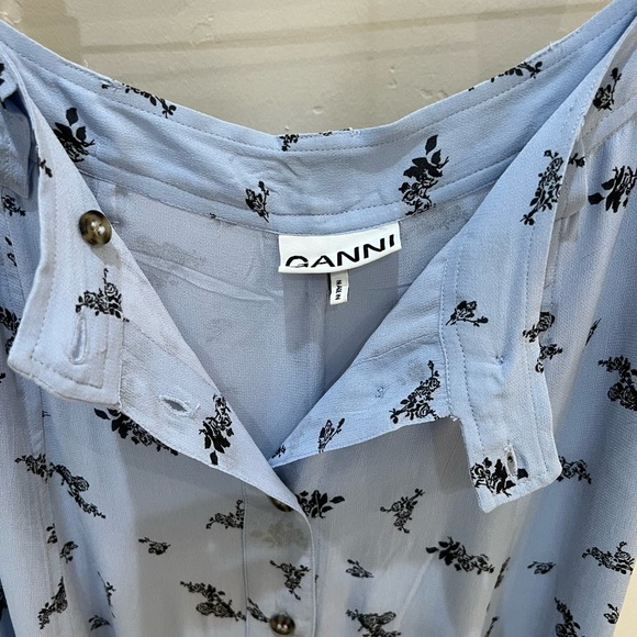 Ganni Georgette Skirt, Brunerra Blue - Picture 3 of 6